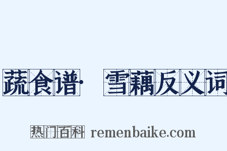 蔬食谱·雪藕反义词是什么意思的图片